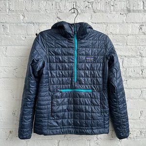 Patagonia Navy Blue Nano Puff Pullover Hoody Jacket Women's Size Small
